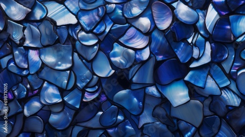 blue stained glass shiny abstract background. photo