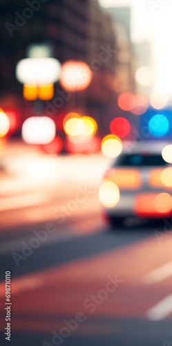 City ttraffic. Blurred bokeh style. AI generated illustration