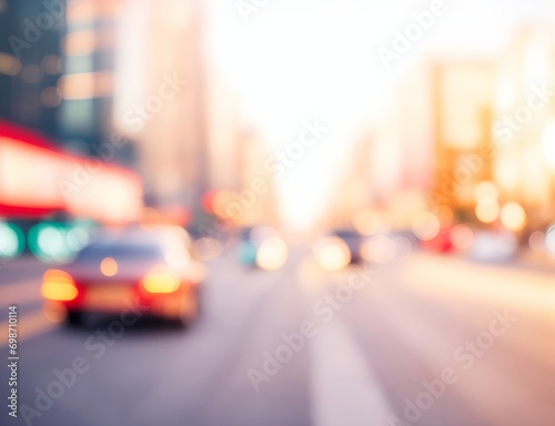 City ttraffic. Blurred bokeh style. AI generated illustration photo