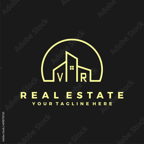 VR initials homes modern building company logo vector.eps