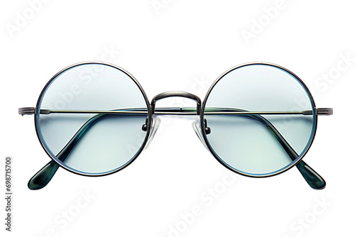 Spectacles with black frame isolated on transparent background, Generative Ai photo