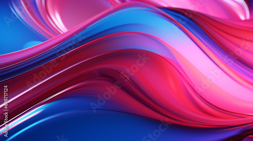 A 3D illustration of vivacious, vibrant liquid in hot pink, azure, and lime-green hues with a gentle blur.