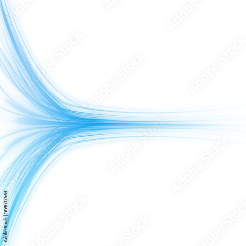Blue wave curved lines for presentations, illustration of articles and publications on technological trends and innovations, covers of technological magazines. Light arc in blue colors. 