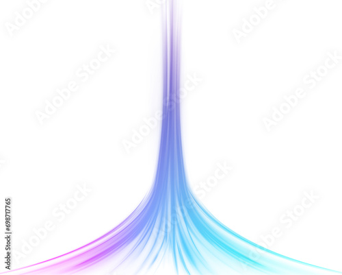 Abstract light lines of movement and speed in neon color. Abstract neon light rays vector png background. 