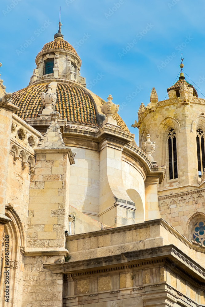 Facade of Tarragona Cathedral, Catalonia, Spain. High quality photography