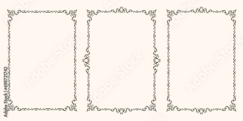 Set of vintage vector frames. A set of beautiful vector frames with swirls photo