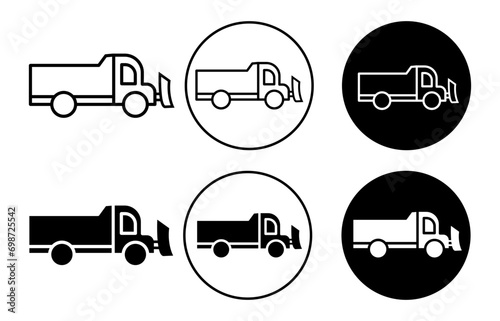 Snowplow icon. bulldozer vehicle  for removing snow from roads or railway track plough with frost in snowstorm winter season. ice removal snowploughs equipment symbol. snowplow or  snowblower vector