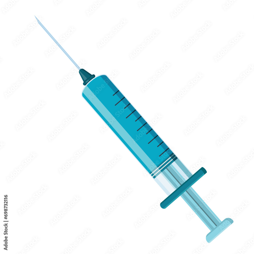 Syringe with liquid medicine on a white background. Medical theme vector illustration. vaccination design element. Syringe with liquid medicine on a white background. Medical theme vector illustration. vaccination design element.