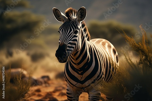 Striking contrast zebras portrait in intricate detail in the forest © Jawed Gfx