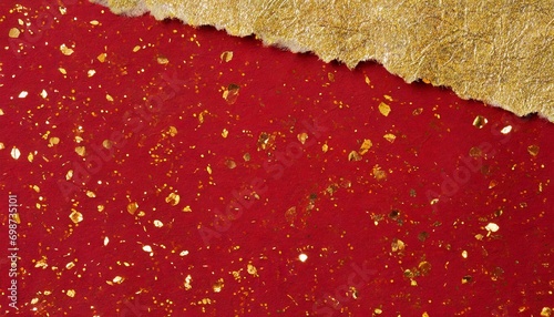 red washi paper with gold glitter 16:9 widescreen wallpaper / backdrop / background, graphic resources photo