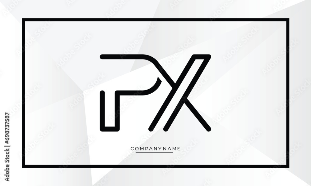 Fototapeta premium Alphabet letters PX or XP logo monogram 