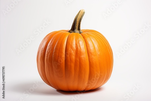 Vibrant pumpkin on white backdrop for eye catching visuals in ads and packaging designs