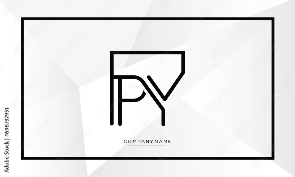 PY or YP Alphabet letters icon logo monogram