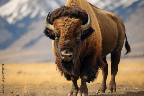 Iconic buffalo of the USA, the American bison reigns as a magnificent, formidable creature