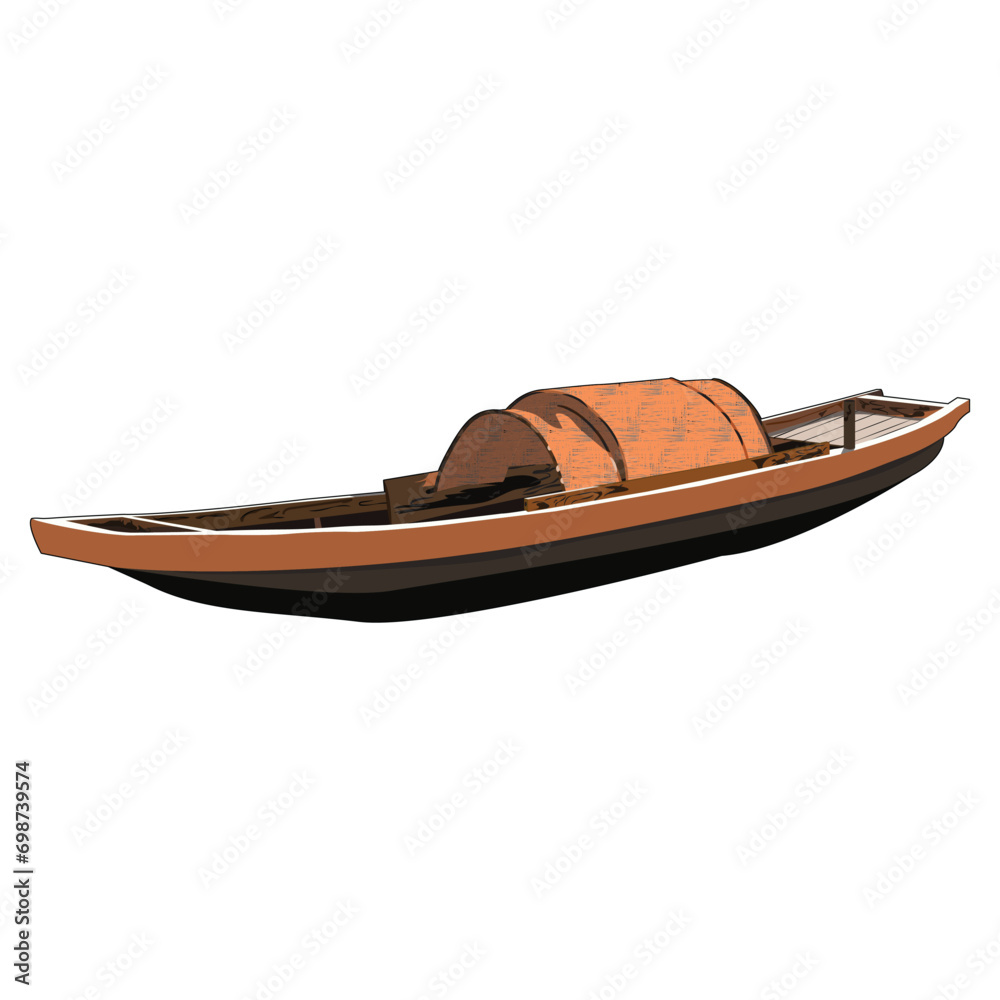 Boat isolated on white background realistic vector illustration Boat isolated on white background realistic vector illustration
