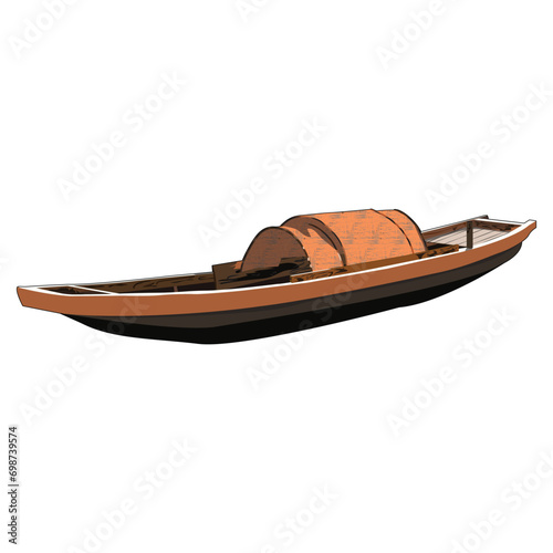  Boat isolated on white background realistic vector illustration photo