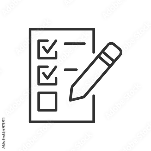 Checklist checkboxes, linear icon. Line with editable stroke