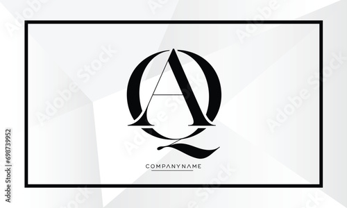 QA or AQ Alphabet letters logo monogram