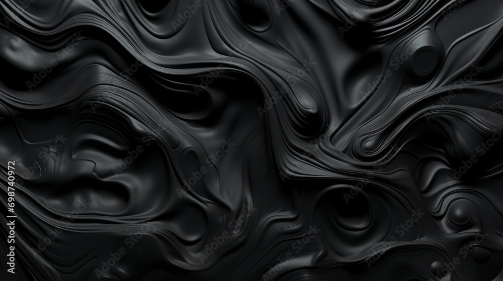 black abstract background with waves.