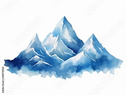 Watercolor mountain vector background. Hand-drawn illustration of mountains. Generative AI