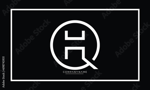 Alphabet letters QH or HQ logo monogram
