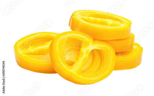 Yellow Bell Pepper Slices On Isolated Background