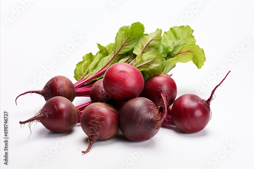Fresh and vibrant beets on white background   perfect for advertisements and packaging designs