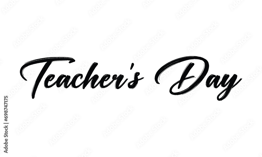 Teachers day text quote for banner poster or card, happy teachers day hand lettering
