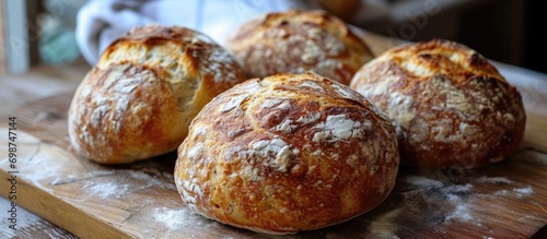 Handmade circular bread. photo