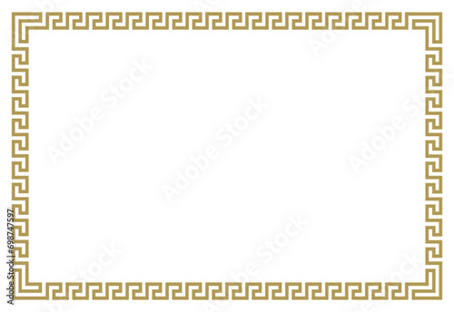 Golden Frame for your text or photo vintage frame with ornament vector illustration