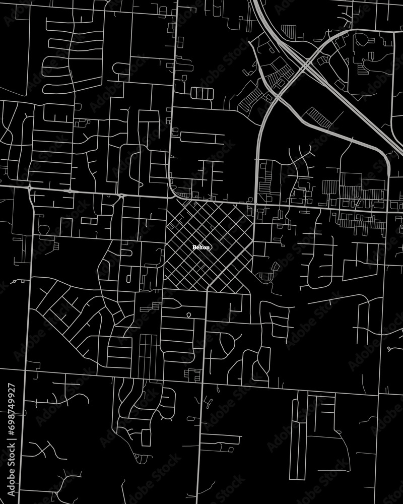 Belton Missouri Map, Detailed Dark Map of Belton Missouri Stock