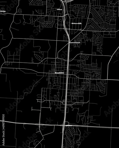 Grandview Missouri Map, Detailed Dark Map of Grandview Missouri
