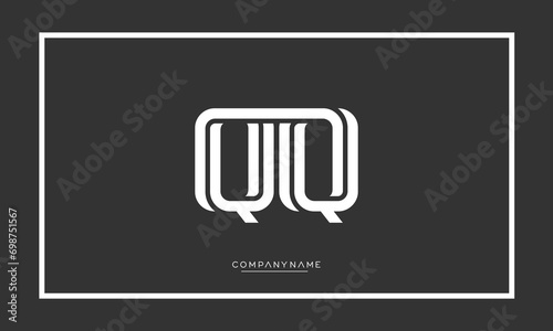 QQ or Q Alphabet letters logo monogram