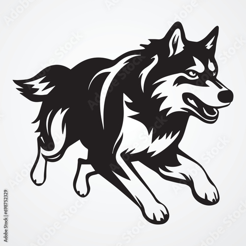 Vector dog logo black and white illustration of a dog face isolated on a white background dog breeds