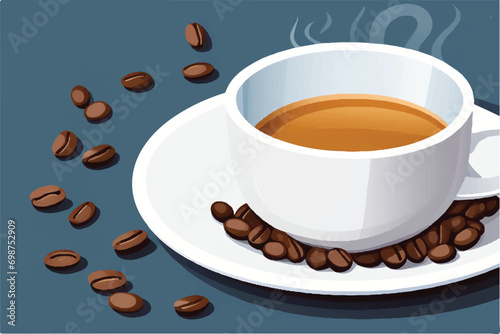 Coffee Illustration background.  Realistic vector isolated white cups of coffee. Coffee cup . Coffee Illustration.