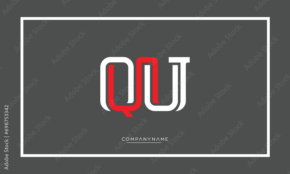 Alphabet letters QU or UQ logo monogram Alphabet letters QU or UQ logo monogram