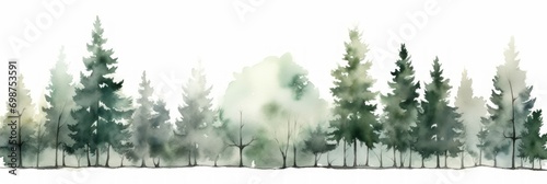 Empress Tree Watercolor Painting on White Background AI Generated