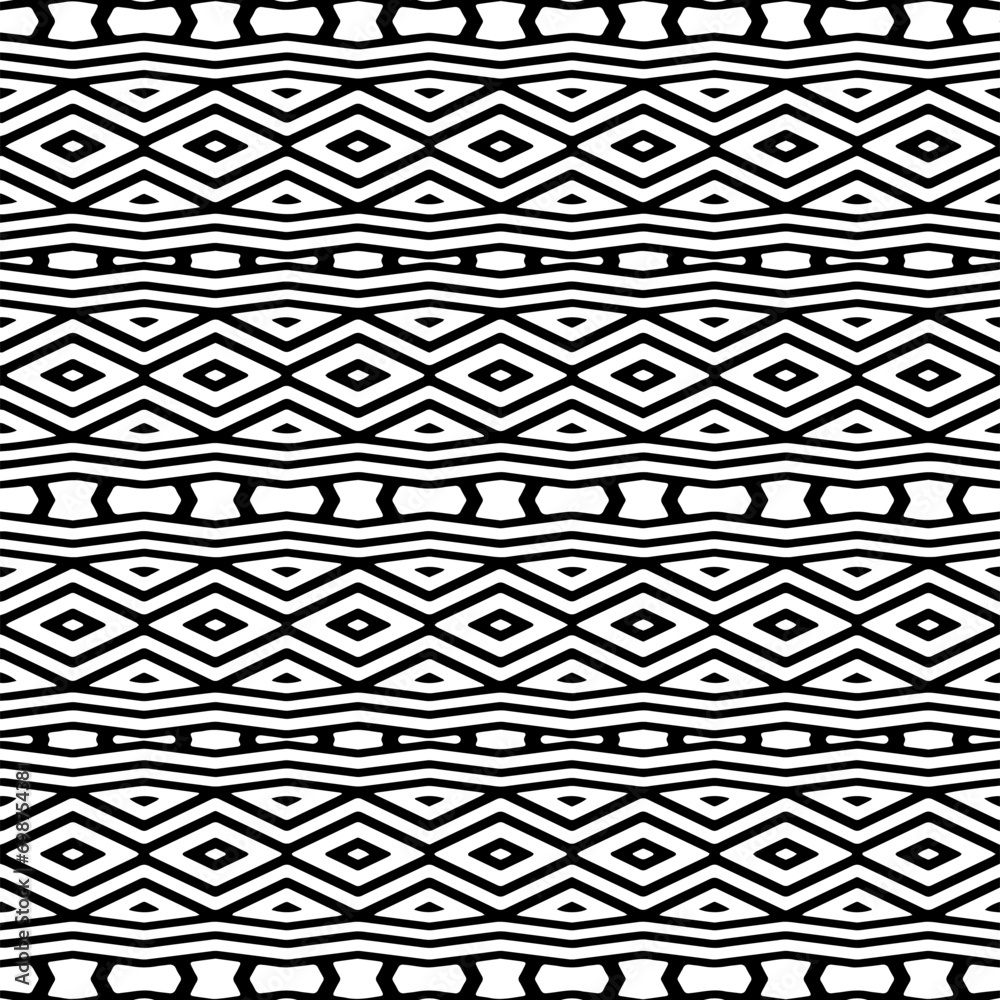 Abstract Shapes.Vector seamless black and white pattern.Design element for prints, decoration, cover, textile, digital wallpaper, web background, wrapping paper, clothing, fabric, packaging, cards.