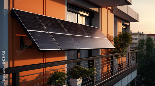 Balkonkraftwerk für Solarenergie, Nachhaltiges, energieeffizientes und smartes Wohnen photo