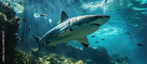 Sharks are being hunted, leading to extinction.