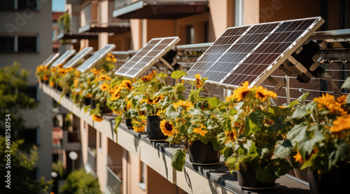 Balkonkraftwerk für Solarenergie, Nachhaltiges, energieeffizientes und smartes Wohnen photo