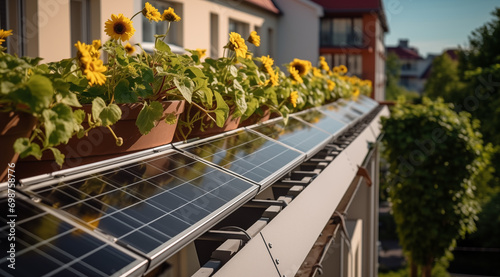 Balkonkraftwerk für Solarenergie, Nachhaltiges, energieeffizientes und smartes Wohnen photo