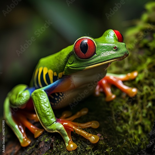 Red-Eyed Tree Frog in the forest © Raanan