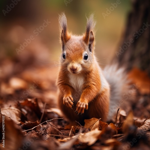 red squirrel in the forest