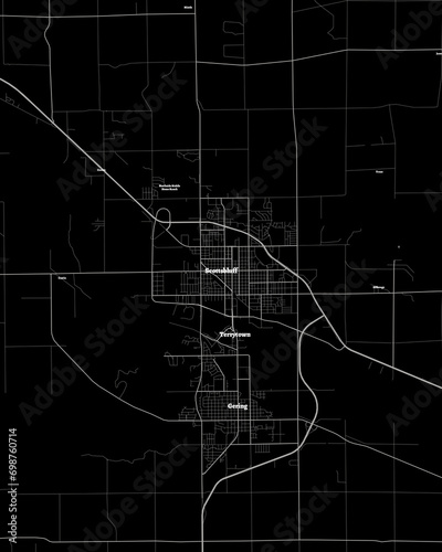 Scottsbluff Nebraska Map, Detailed Dark Map of Scottsbluff Nebraska photo