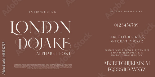 Elegant Fashion and Minimal modern serif alphabet font uppercase and number fonts victorian typeface