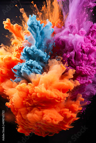 bright multicolored pigment...