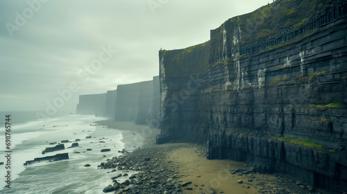 Impressive cliffs on a rock...