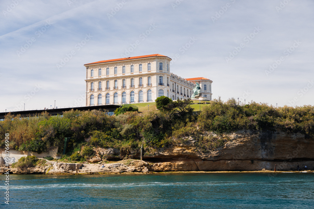 View of Palais du Pharo from the waterside.