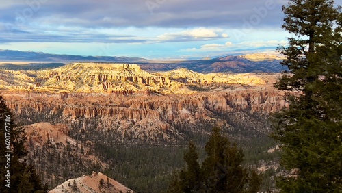 Dramatic Landscape views of Zion National Park located in Utah USA. Zion is one of the most visited parks in America